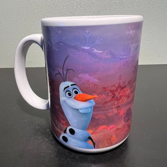 DISNEY Frozen II DESTINY AWAITS Color Changing Ceramic Mug w/ Ana, Elsa & Olaf - Picture 5 of 12